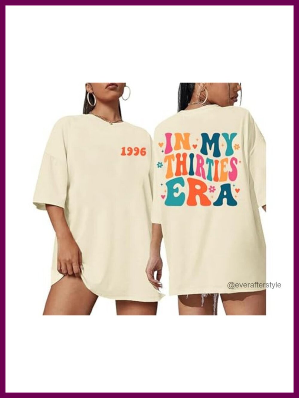 Oversized 30th Birthday Graphic Tee for Women, In My 30s Era, Cotton Blend,